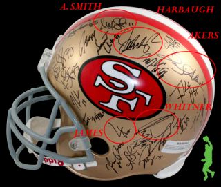 2012 San Francisco 49ers Team Signed F s Football Helmet Randy Moss