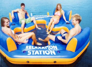 New Big 4 Person Inflatable Pool Lake Raft Island Float