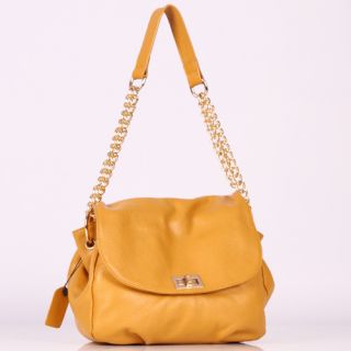 Genuine Italian Leather Orange Handbags Purse Hobo Bag Satchel Tote
