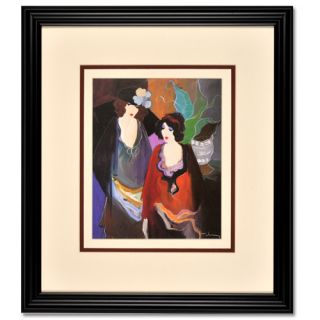 Itzhak Tarkay Ladies Standing Wood Frame with Double Matte