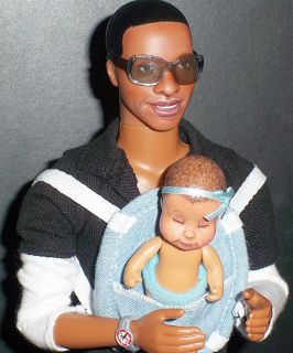 OOAK Beyonce Jay Z Baby Blue Ivy Barbie Basic Ken Doll Repaints Music