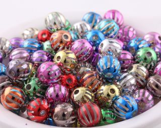  Candy Stripes Plating Color Christmas Gifts Loose Beads Charms
