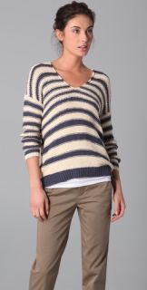 Vince Double V Striped Sweater