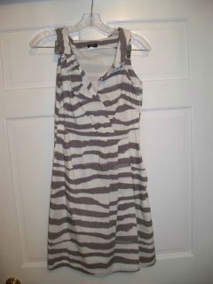 Crew Factory Spring 2011 Cotton Ruffle Dress in Vintage Zebra Stripe
