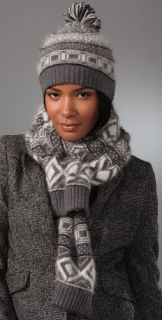 Rag & Bone Grayling Fair Isle Hat with Attached Scarf