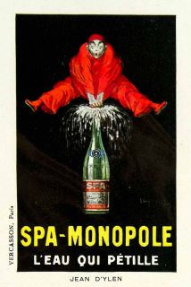  Jean DYlen Spa Monopole Sparkling Water Mime Advertisement Art
