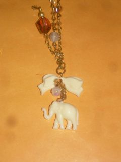Tarina Tarantino Elephant Bow Necklace in Ivory