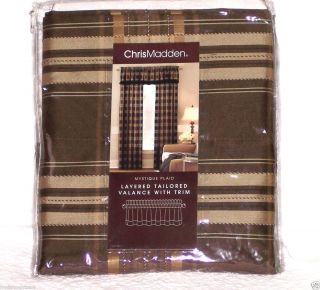 Penney CHRIS MADDEN Mystique Plaid LAYERED TAILORED Valance 50 x15