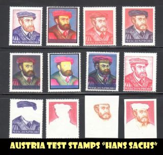 12 austria hans sachs test stamps honoring poet