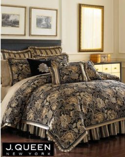  Pc J Queen New York VALDOSTA King Comforter Set BLACK MULTI Brand New