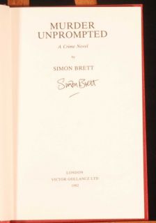1982 Simon Brett Murder Unprompted Signed 1st D J