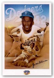 African American Art Jackie Robinson by Keith Mallett