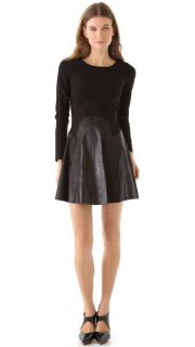 Cynthia Rowley Ponte Dress with Leather