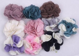 1p New Pink Linen Peony Hair Clips Corsage Brooch Multiduty