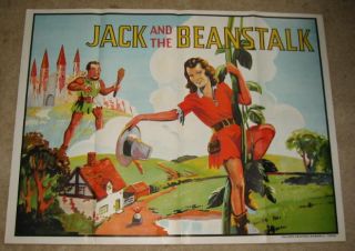 Original 1930s JACK and the BEANSTALK Theatre SHOW POSTER. Awesome