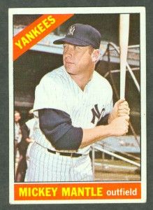 Crease Free 1966 Topps Baseball 50 Mickey Mantle Card Sharp