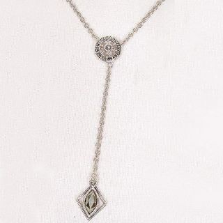New Judith Jack Marcasite Wheel Diamond Drop Necklace