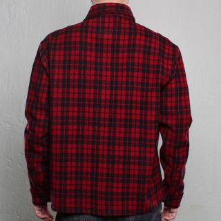  Vintage Clothing 30s Wool Check Overshirt Biking Red Jacket