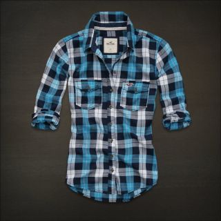 Abercrombie Hollister Jack Creek Shirt Turquoise XS