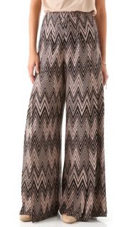 Cacharel Zigzag Wide Leg Pants with Pleats