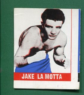 1948 LEAF BOXING CARD JAKE LAMOTTA FRONT w JACK DEMPSEY BACK EXTREMELY