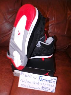Nike Air Jordan Retro 4 IV Bred 2012 Black Red Breds Size 9 9 5 10 5