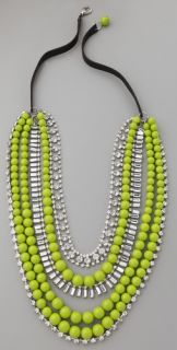 Adia Kibur Multi Strand Neon Bead & Crystal Necklace