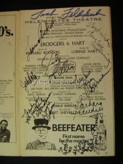 Rodgers Hart Cast Autographed Signed Helen Hayes Theatre Playbill 117J