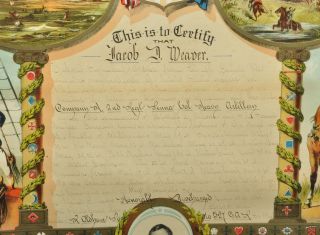 1903 Gar Discharge Jacob D Weaver PA Volunteers Civil War
