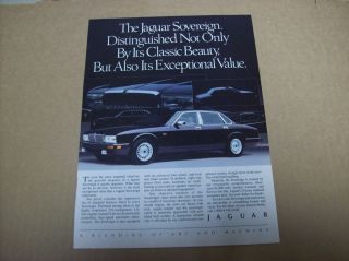 1991 Jaguar Sovereign Advertisement Vintage Ad