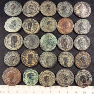 Premium Lot of 3 Three Uncleaned Roman Antoninianus Coins AE2 Billon