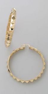 Noir Jewelry Pyramid Hoop Earrings