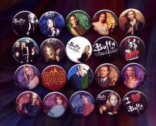 20 Buffy the Vampire Slayer pinbacks TV show angel spike pins buttons