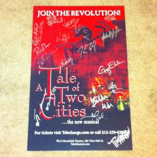   of Two Cities Signed Broadway Poster Musical Playbill James Barbour