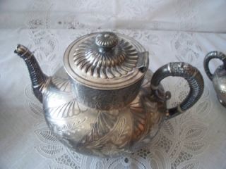 Antique Victorian Aesthetic Quadruple Plate Webster Tea Set Service