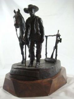  edition signed western bronze sculpture texas ranger bob johnson