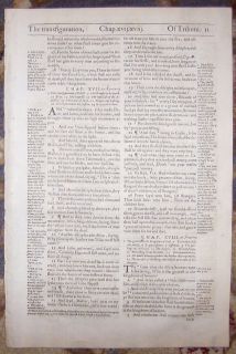 1607 Geneva Folio Roman Letter Bible Leaf Matthew Transfiguration of