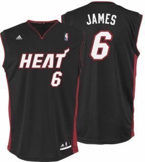Lebron James Jersey Adidas Revolution 30 Black Replica 6 Miami Heat