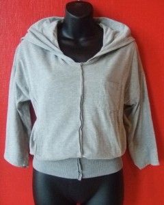 JAMES PERSE gray cotton sweatshirt HOODED top w. POCKETS $225 NWT 2S