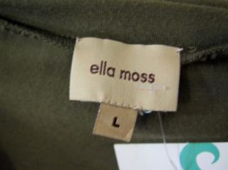 Ella Moss Anthropologie Moss Green Ruched Sleeveless Tank Top Blouse