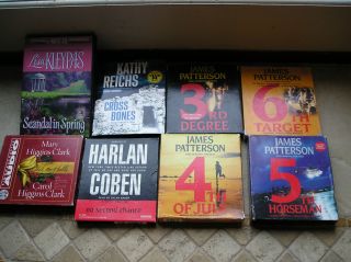  of 8 Audio Books on CD, James Patterson, Harlan Coben, Kathy Reichs