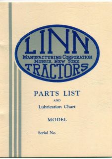 Catalog Linn Tractor Parts Manual Civilian Half Track vintage metal
