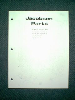 Jacobsen Snow Blower Sno Blitz Electric Parts Manual