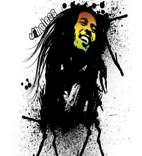 Bob Marley Splatter Jah Bless White T Shirt All Sizes