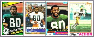 CT LOT JAMES LOFTON GREEN BAY PACKERS 1980S CARDS STANFORD CARDINALS