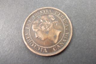1859 Queen Victoria Canada 1 One Cent Coin Free UK Postage