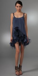 Foley + Corinna Ostrich & Lace Swing Dress