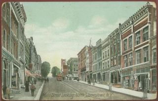 030609 Main Street Jamestown New York NY Postcard C 1910