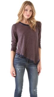 Wilt Uneven Crew Slouch Stripe Top