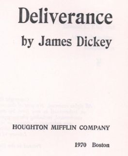 Deliverance James Dickey Hardcover First Edition 1970s Burt Reynolds